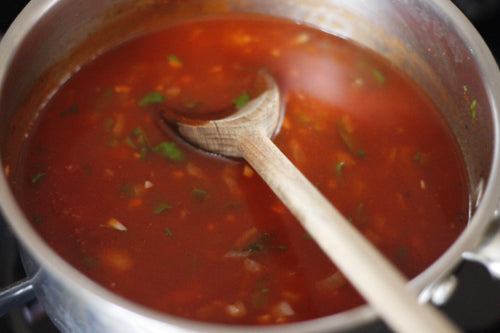 High-resolution red enchilada sauce, a classic use for Spice Czar Ancho Chile Powder. Wikimedia Commons image.