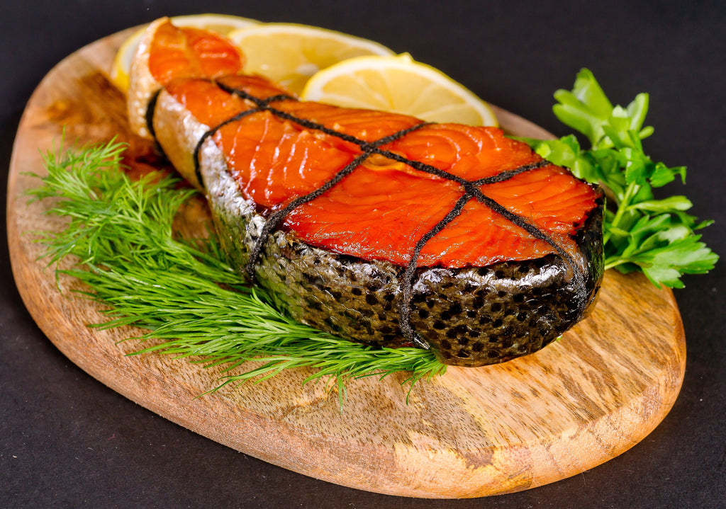 Grilled salmon with lemon and herbs for Pacific Northwest Seafood Seasoning