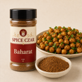 Baharat 4 oz Spice Czar shaker with visible seasoning and serving suggestion