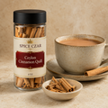 Spice Czar Ceylon Cinnamon Quill 4 oz shaker with delicate cinnamon quills and masala chai