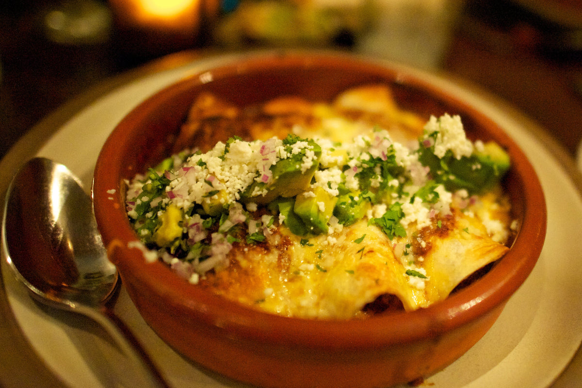 Enchiladas shown as a serving use for Spice Czar Enchilada Seasoning. Photo by Mark Mitchell via Wikimedia Commons, CC BY 2.0.