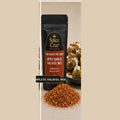 Spice Czar The Garlic Fire Czar Spicy Garlic Falafel Mix with red garlic-chile dry mix and finished falafel
