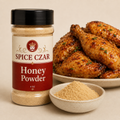 Honey Powder 4 oz Spice Czar shaker with visible product and serving suggestion