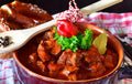 Serving suggestion for Hungarian Goulash Seasoning: beef in a rich paprika sauce. Photograph by RitaE, CC0 via Wikimedia Commons; not a photograph of the dry blend.