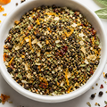 Pacific Northwest Seafood Seasoning with black pepper, garlic, herbs, paprika and citrus in a bowl