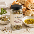 Spice Czar Sicilian Bread Dipping Seasoning in a labeled 4-ounce clear shaker showing the garlic-herb blend