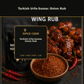 Spice Czar Turkish Urfa-Sumac Onion Rub with deep red Urfa, sumac, and onion seasoning and grilled meat visual